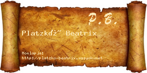 Platzkó Beatrix névjegykártya